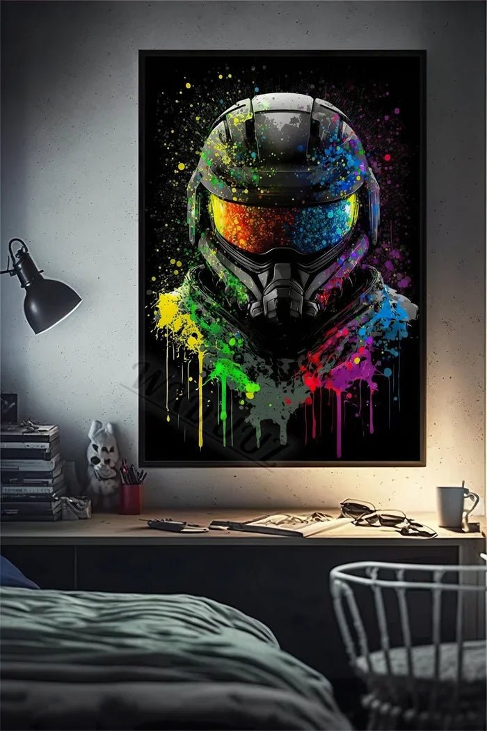Funny Monkey Player Canvas Poster with vibrant colors and playful gaming monkey design. - Yeete