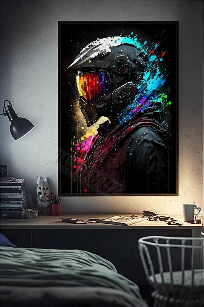 Funny Monkey Player Canvas Poster with vibrant colors and playful gaming monkey design. - Yeete