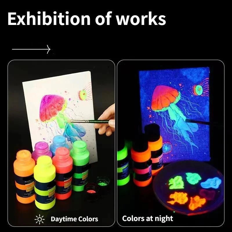 Fluorescent Wall Paint adding vibrant luminosity to home decor and party settings. - Yeete