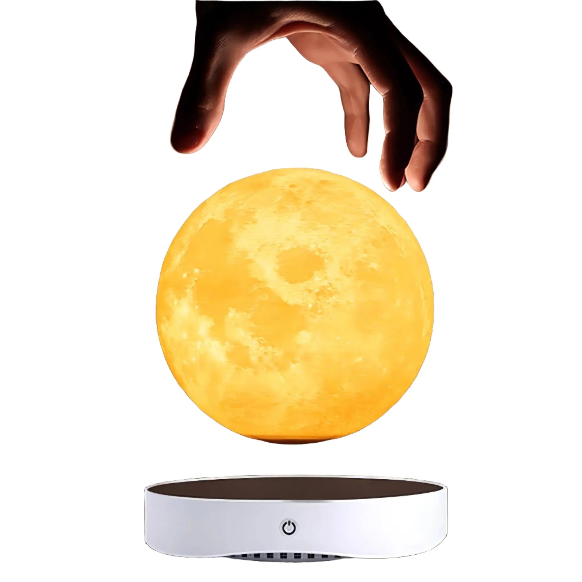 Magnetic Levitation Moon Lamp with 360 - degree rotation and touch control, featuring a realistic moon surface design. - Yeete