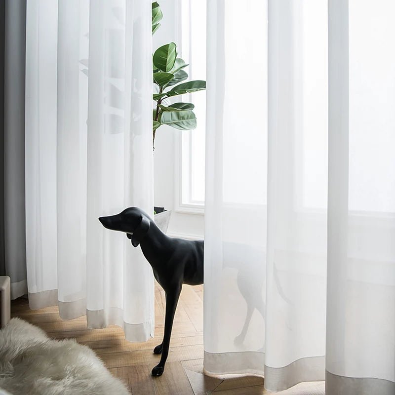 Sheer Curtains Solid White crafted from luxurious chiffon, adding elegance and style to any room. - Yeete