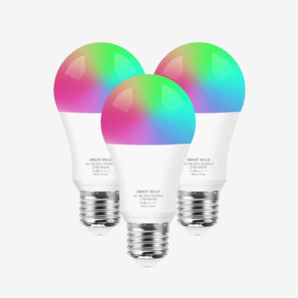 The Bulb - 15W WiFi Smart Light Bulb with RGB color options, voice control via Alexa and Google Home, dimmable settings, and a timer function. Perfect for house parties or cozy gatherings. - Yeete