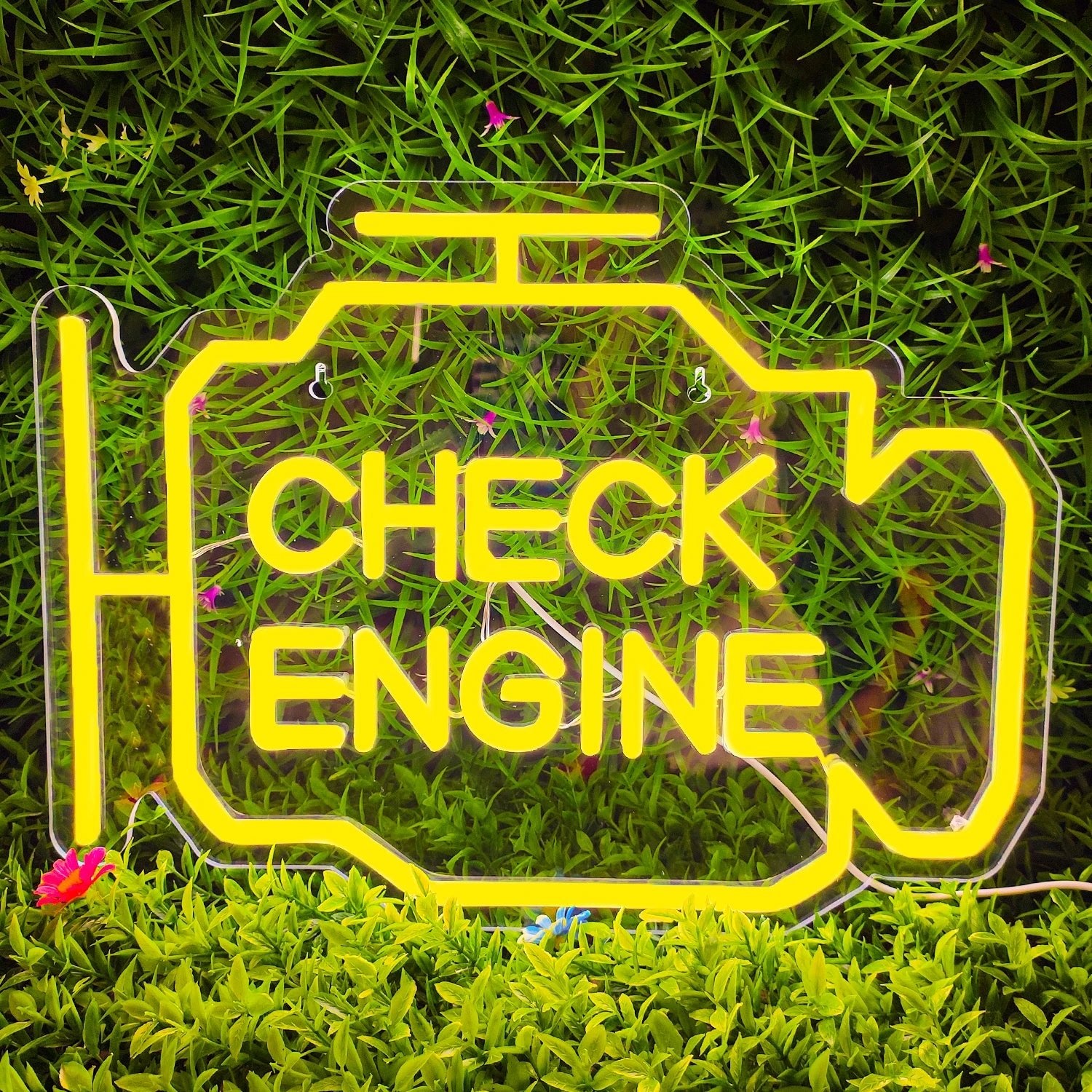 Engine light Neon Signs featuring vibrant and whimsical designs, perfect for adding charm to bedrooms, garages, and wedding venues. - Yeete