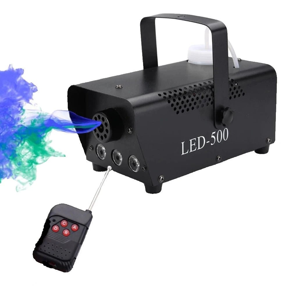 Stage Smoke Machine with 500W power, wireless remote control, and sleek black ABS casing. Ideal for parties, events, and professional use. - Yeete