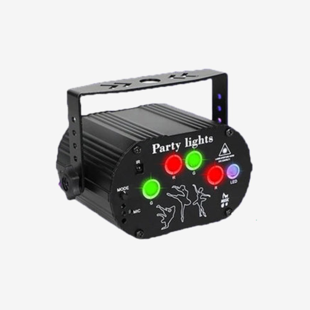 3IN1 Laser Projector with 60 vibrant patterns in red and green, perfect for house parties, private gatherings, and home clubs. - Yeete