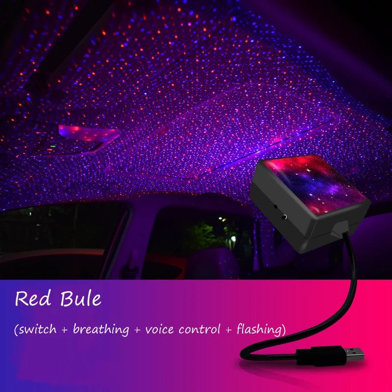 MINI Projector LED roof star night light with voice control and rotatable design, perfect for home decor and parties. - Yeete