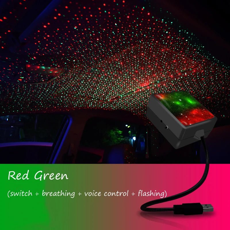 MINI Projector LED roof star night light with voice control and rotatable design, perfect for home decor and parties. - Yeete