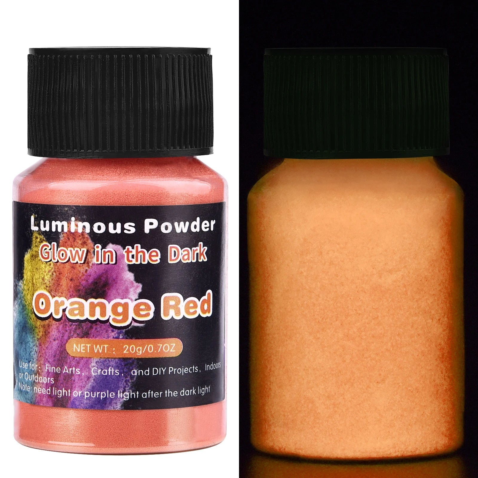 Luminous powder pigment bottle for glow - in - the - dark effects. - Yeete