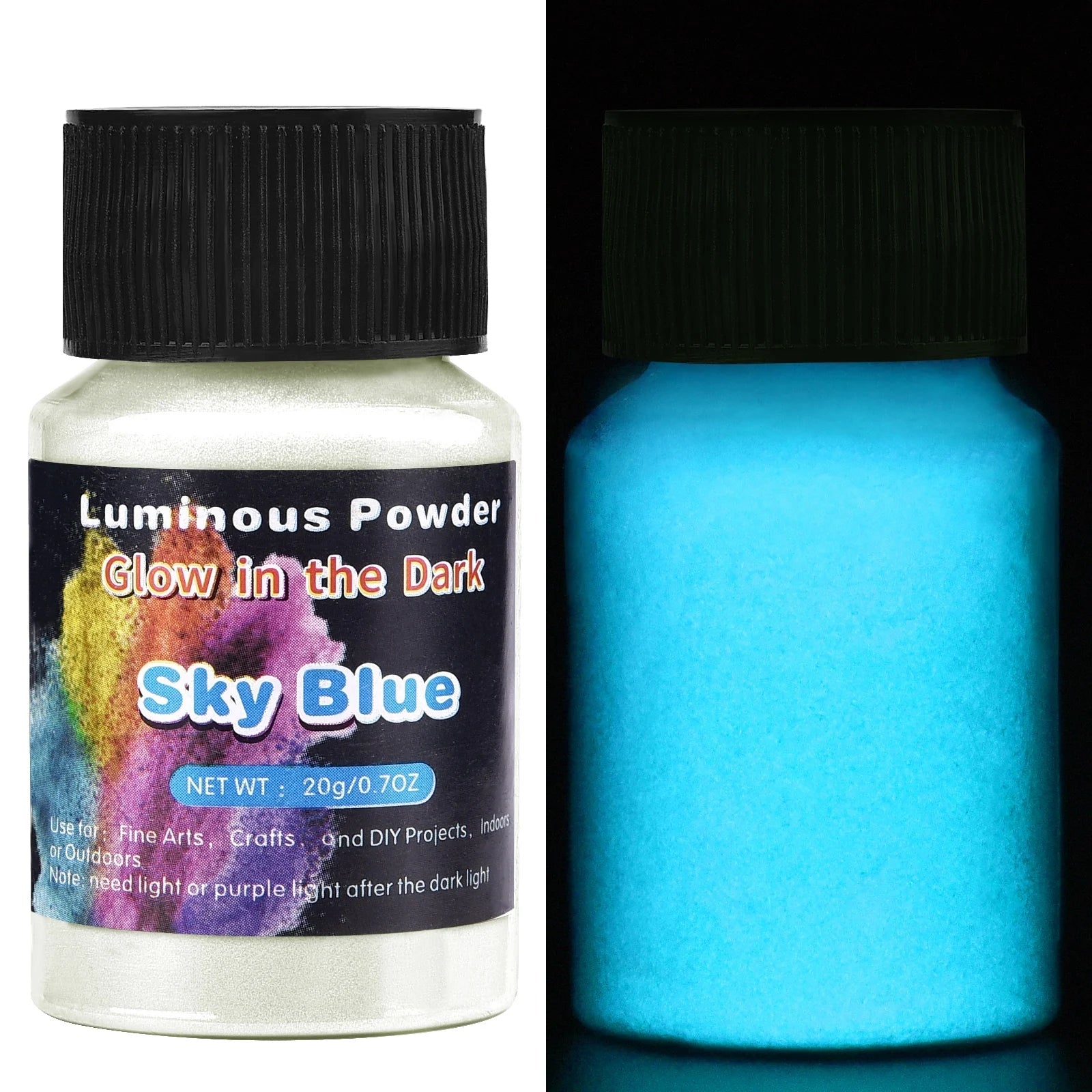 Luminous powder pigment bottle for glow - in - the - dark effects. - Yeete