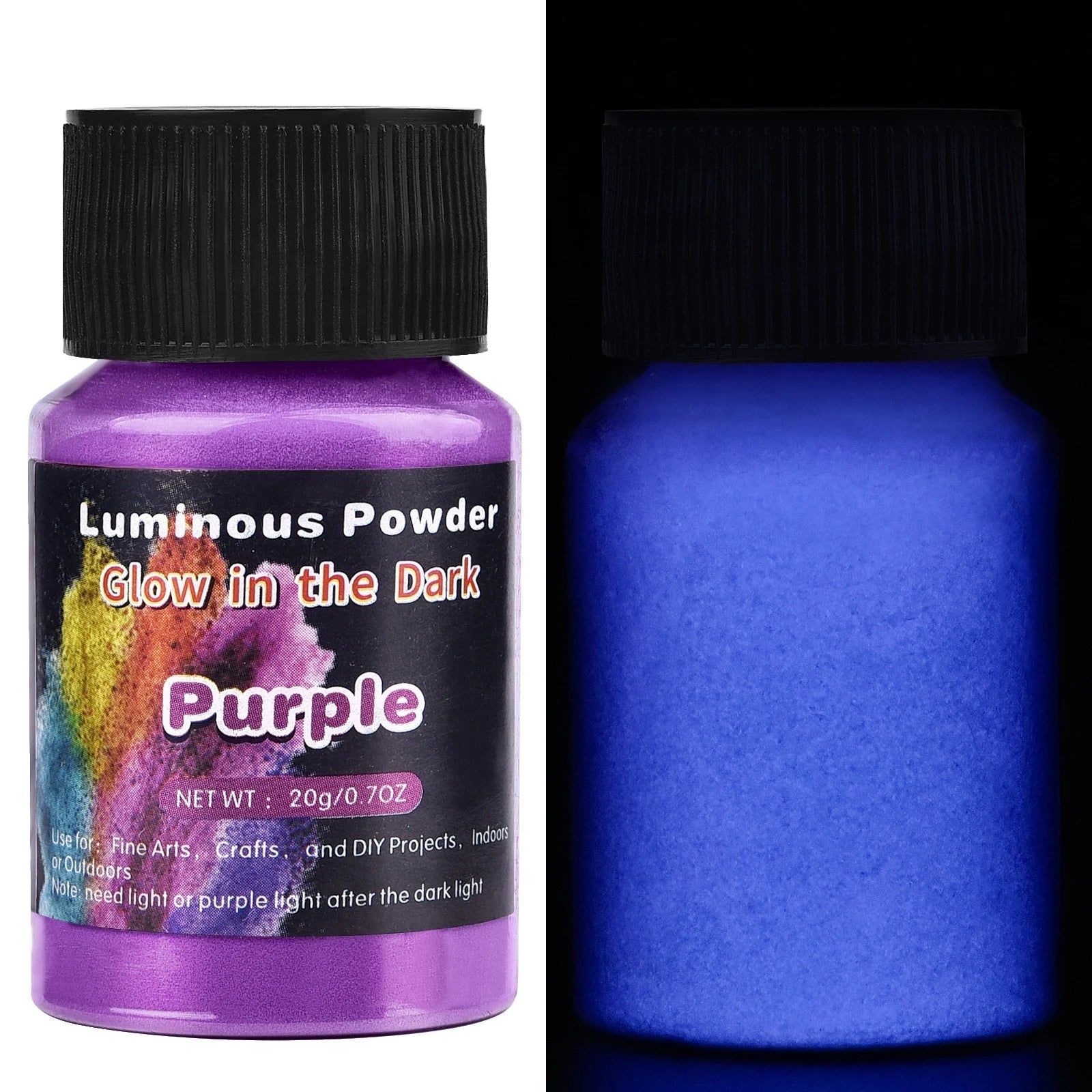 Luminous powder pigment bottle for glow - in - the - dark effects. - Yeete