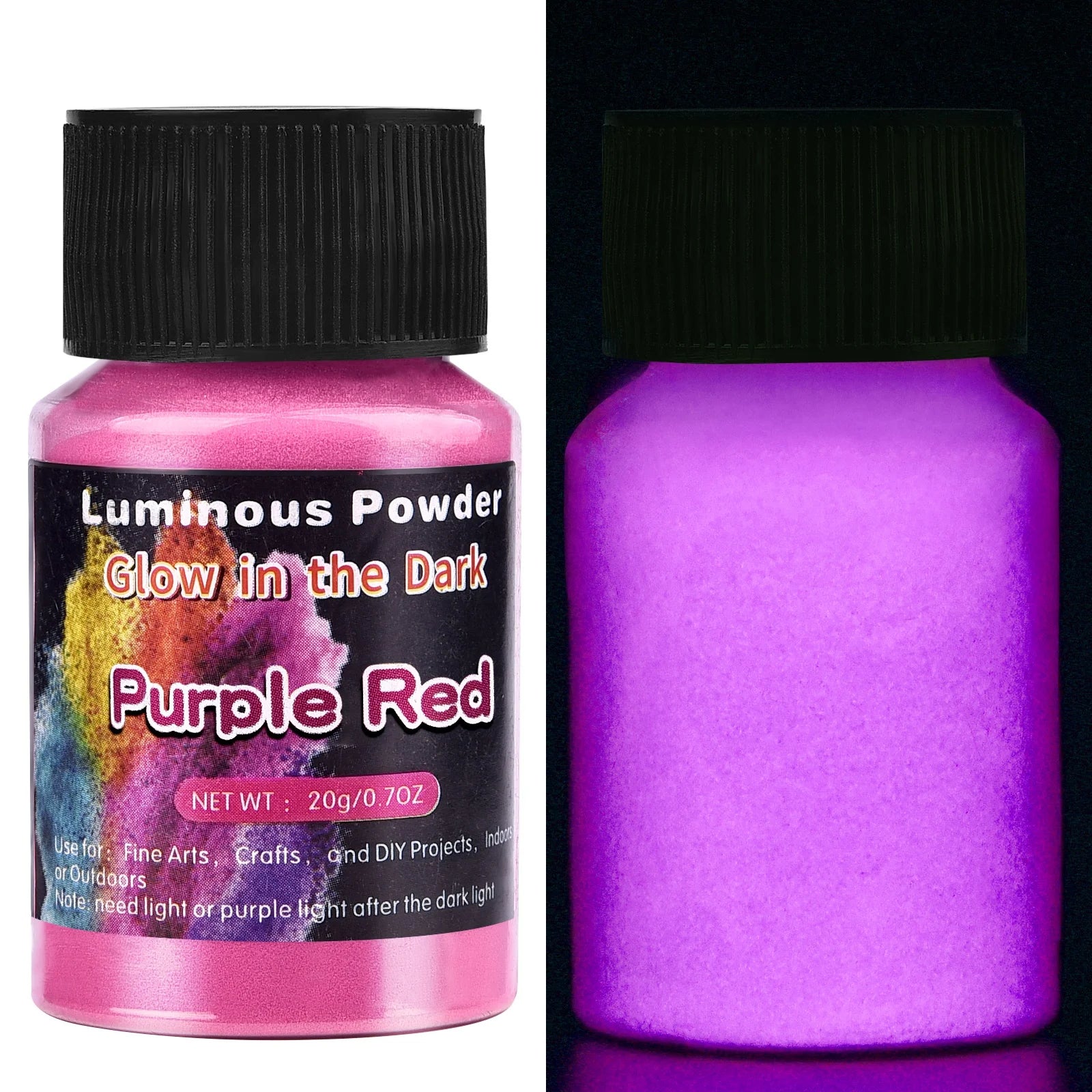 Luminous powder pigment bottle for glow - in - the - dark effects. - Yeete