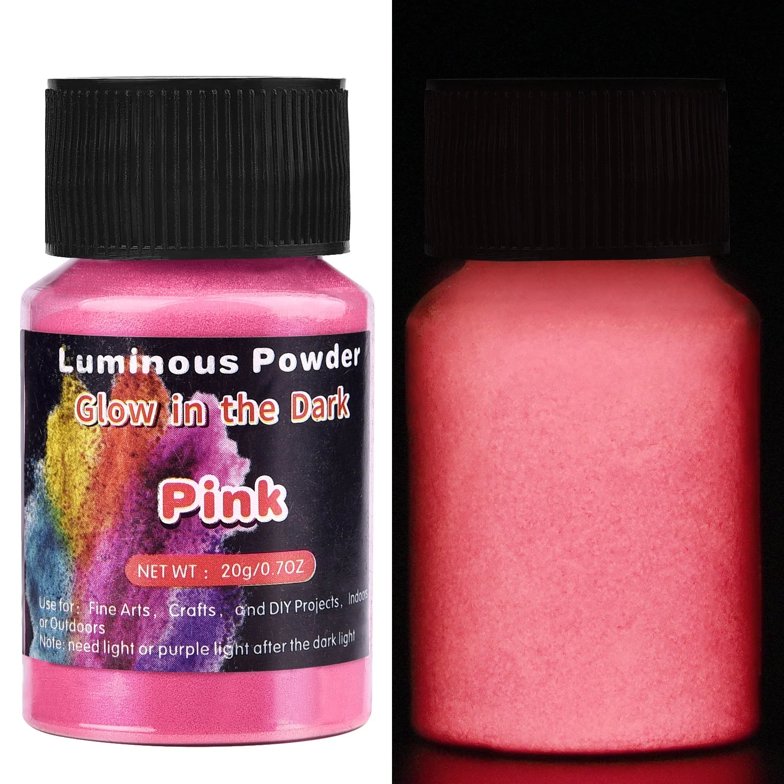 Luminous powder pigment bottle for glow - in - the - dark effects. - Yeete