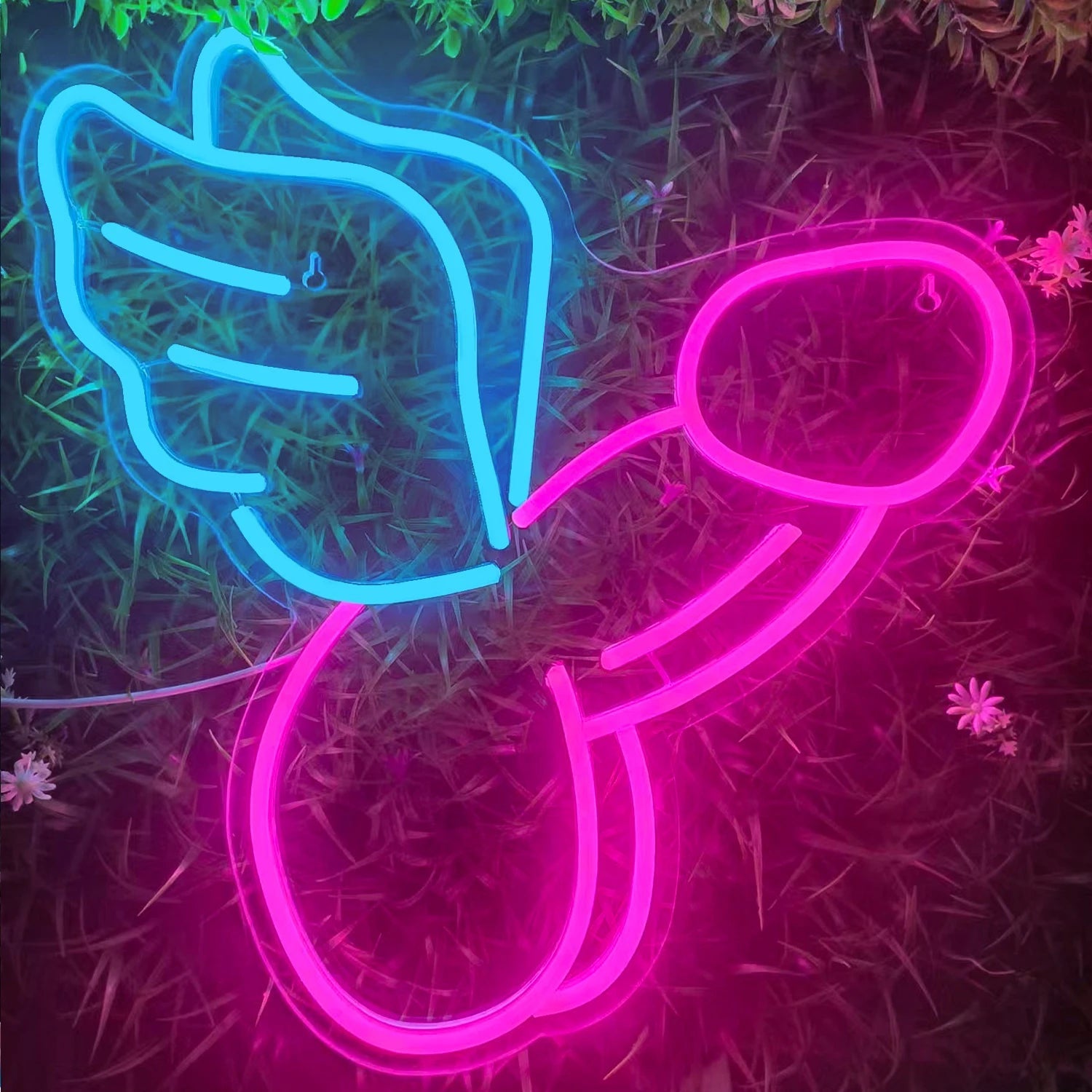 Stylish LED Neon Wall Sign illuminating a modern bedroom with vibrant colors. - Yeete